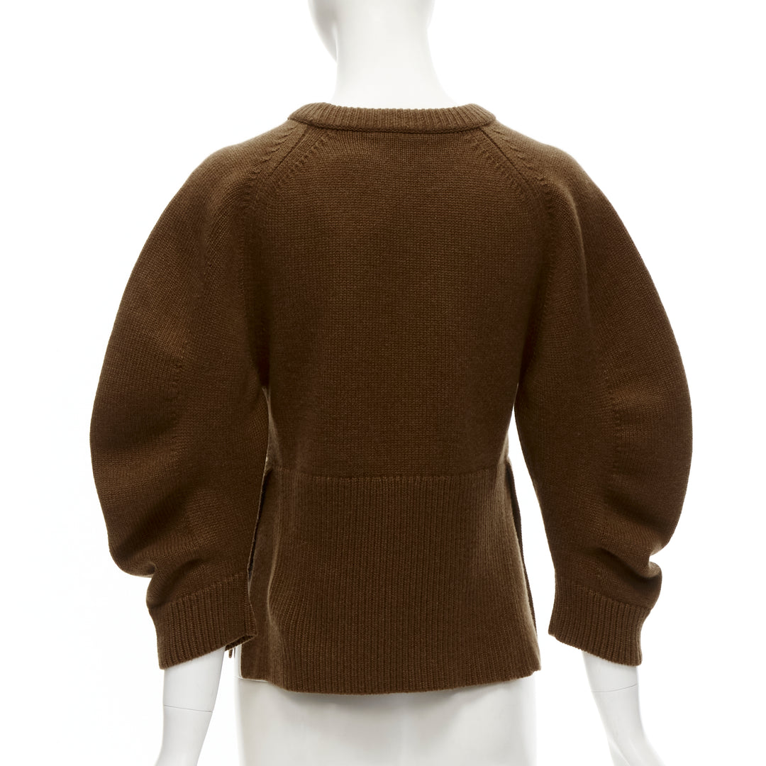 CHLOE 100% cashmere brow round puff sleeve cropped sweater S