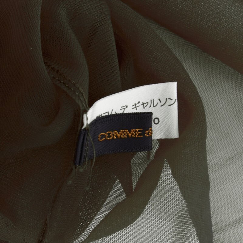 COMME DES GARCONS 1990 Vintage Runway grey sheer pleated ruffle gloves shrug