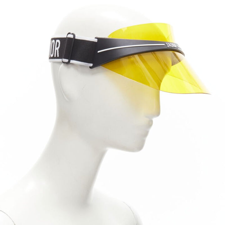 CHRISTIAN DIOR DiorClub1 Signatire yellow visor shield hat