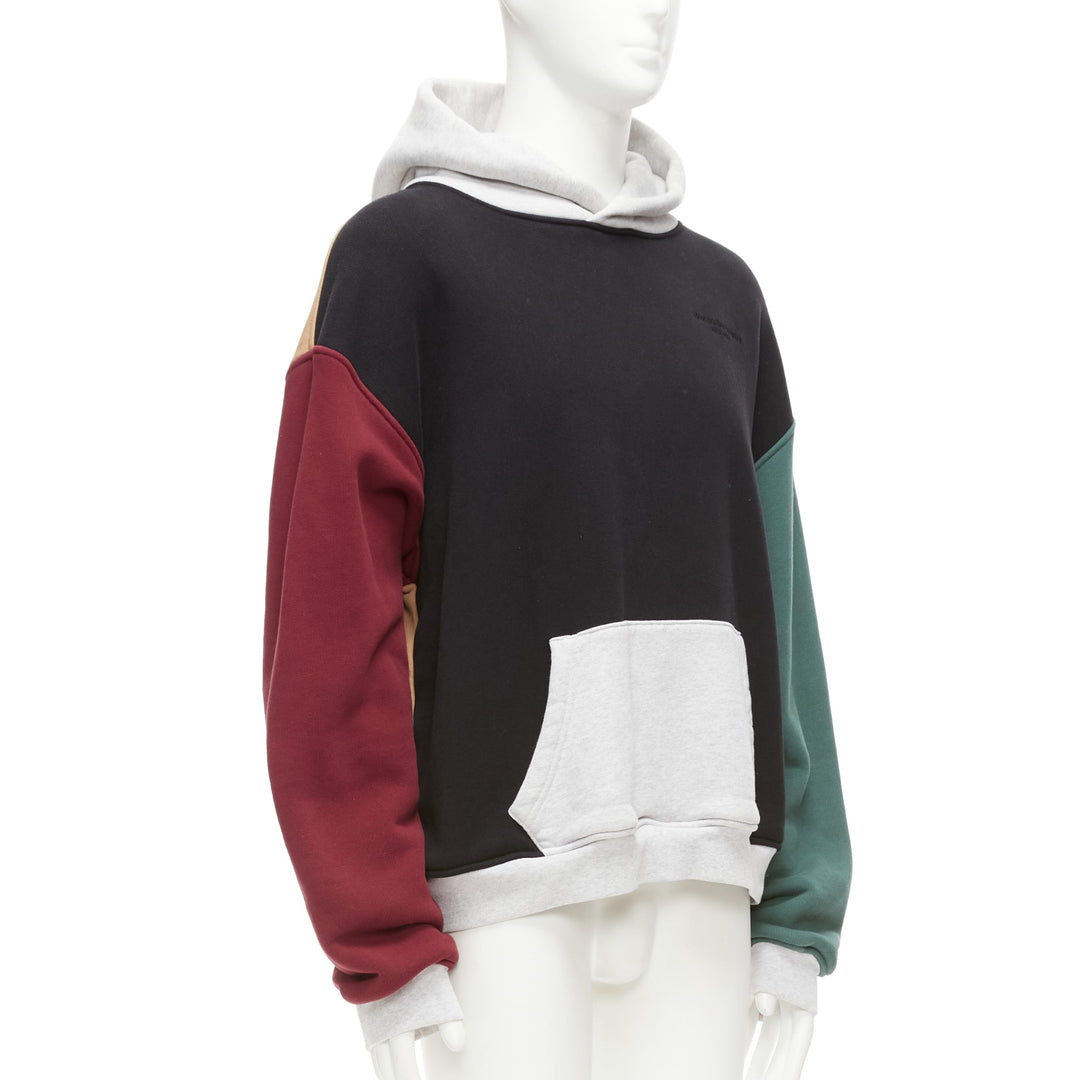 ALEXANDER WANG multicolour colorblocked panelled hoodie sweatshirt M