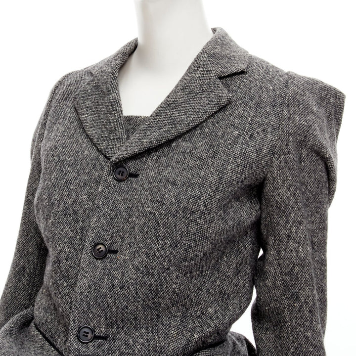 rare JUNYA WATANABE 1999 Vintage grey tweed convertible blazer dress look S