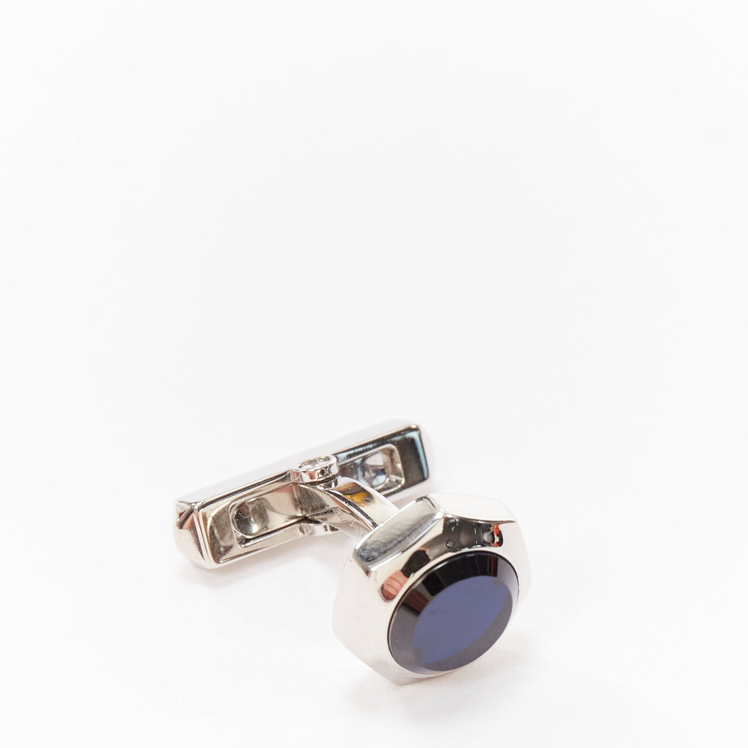 CARTIER Watch Crown Decor 925 sterling silver blue stone cufflinks