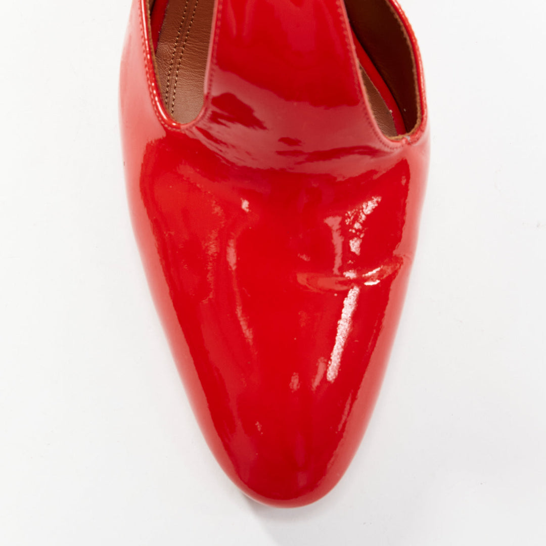 OLD CELINE Phoebe Philo Tango red patent crystal t-strap heels EU38