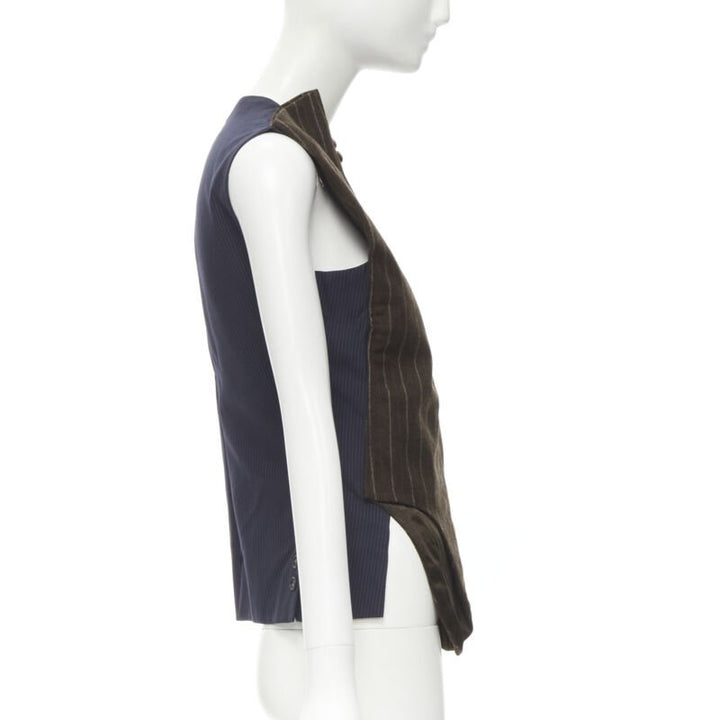 MAISON MARTIN MARGIELA ARTISANAL 2003 Runway brown deconstructed sleeves vest
