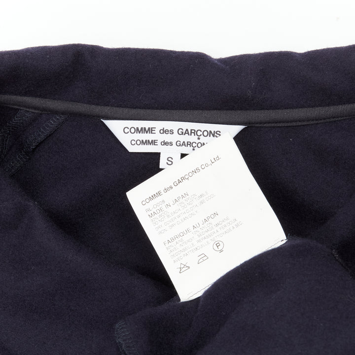 COMME DES GARCONS 2013 navy wool peterpan collar asymmetric boxy short dress S