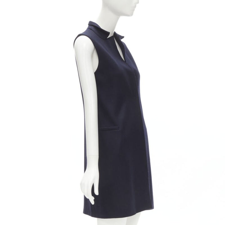 HARRIS WHARF LONDON 100% wool navy wool felt vest jacket IT40 S