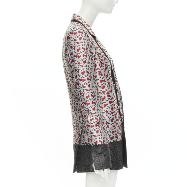 HAIDER ACKERMANN marble blood biais black jacquard blazer jacket FR34 XS