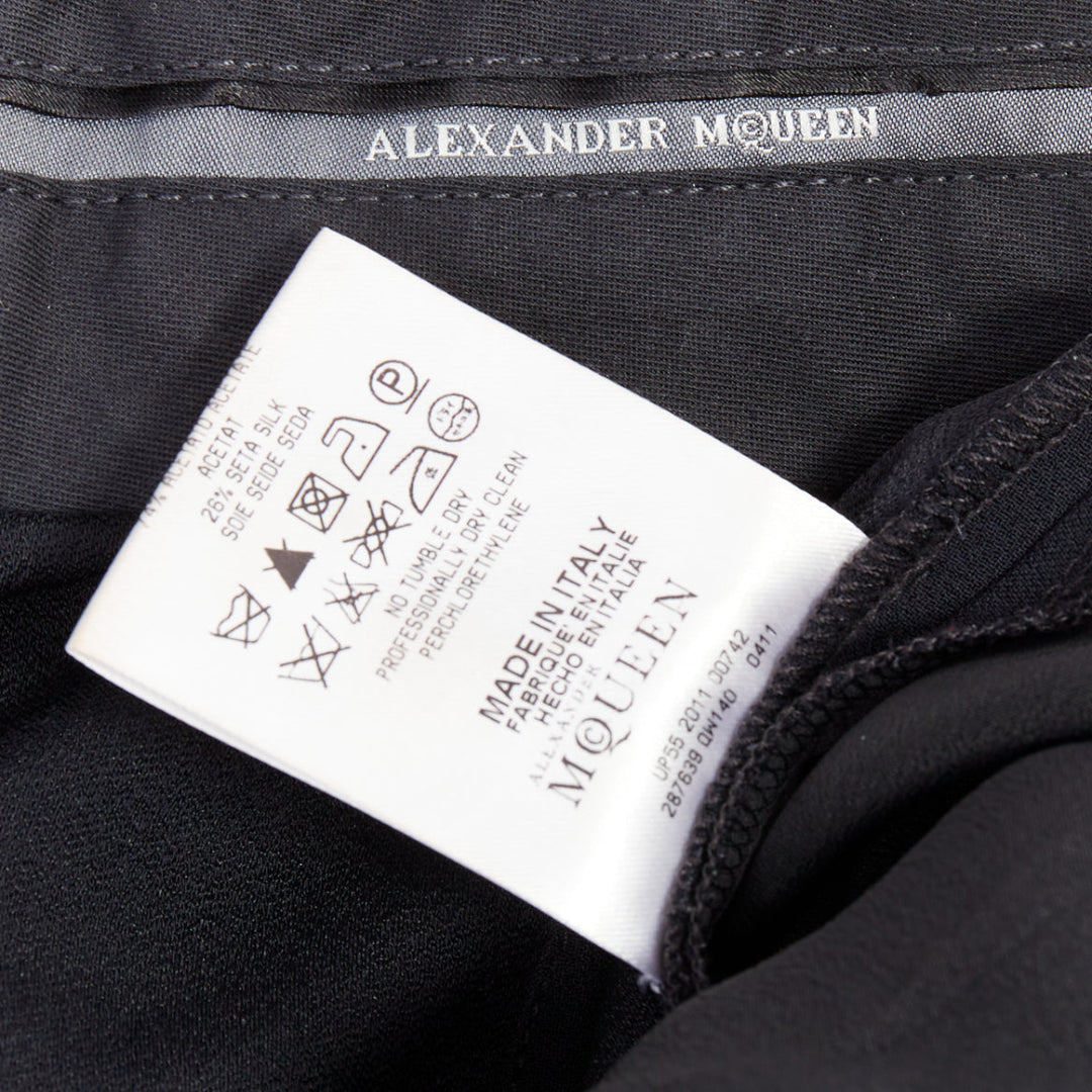 ALEXANDER MCQUEEN 2011 black mid waist flare cropped trousers