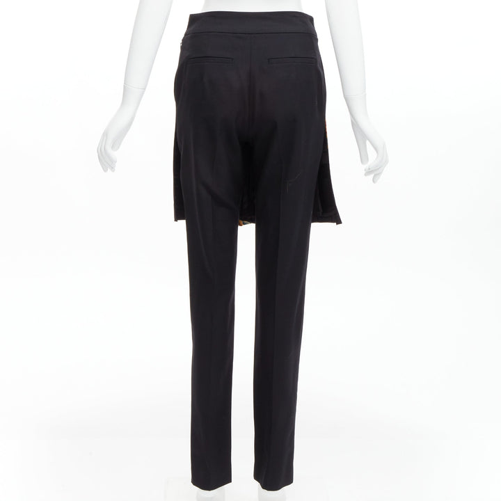 DRIES VAN NOTEN 2012 Runway Gold Chinese dragon pleated kilt trousers FR36 S