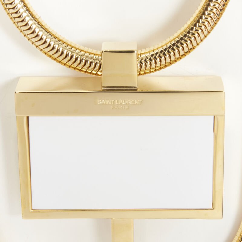 SAINT LAURENT Hedi Slimane Opium white stone geometric pendent necklace