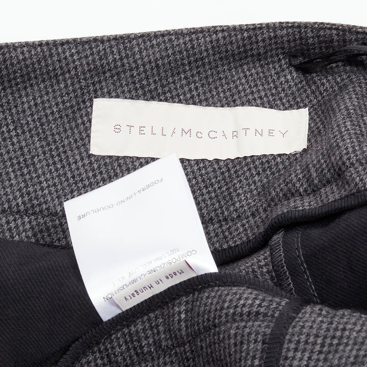 STELLA MCCARTNEY 100% wool grey houndstooth structural pleat  pants IT38 XS