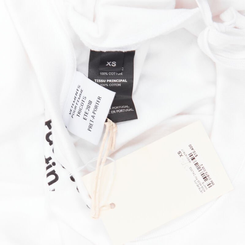 VETEMENTS 2018 Demna white We Love Our Hometown split front sweater XS