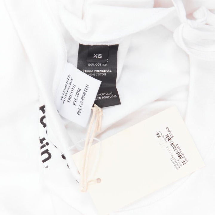 VETEMENTS 2018 Demna white We Love Our Hometown split front sweater XS