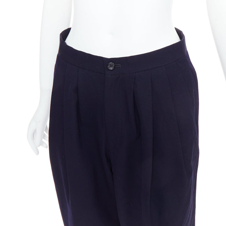 COMME DES GARCONS 2016 navy wool balloon cropped trousers S