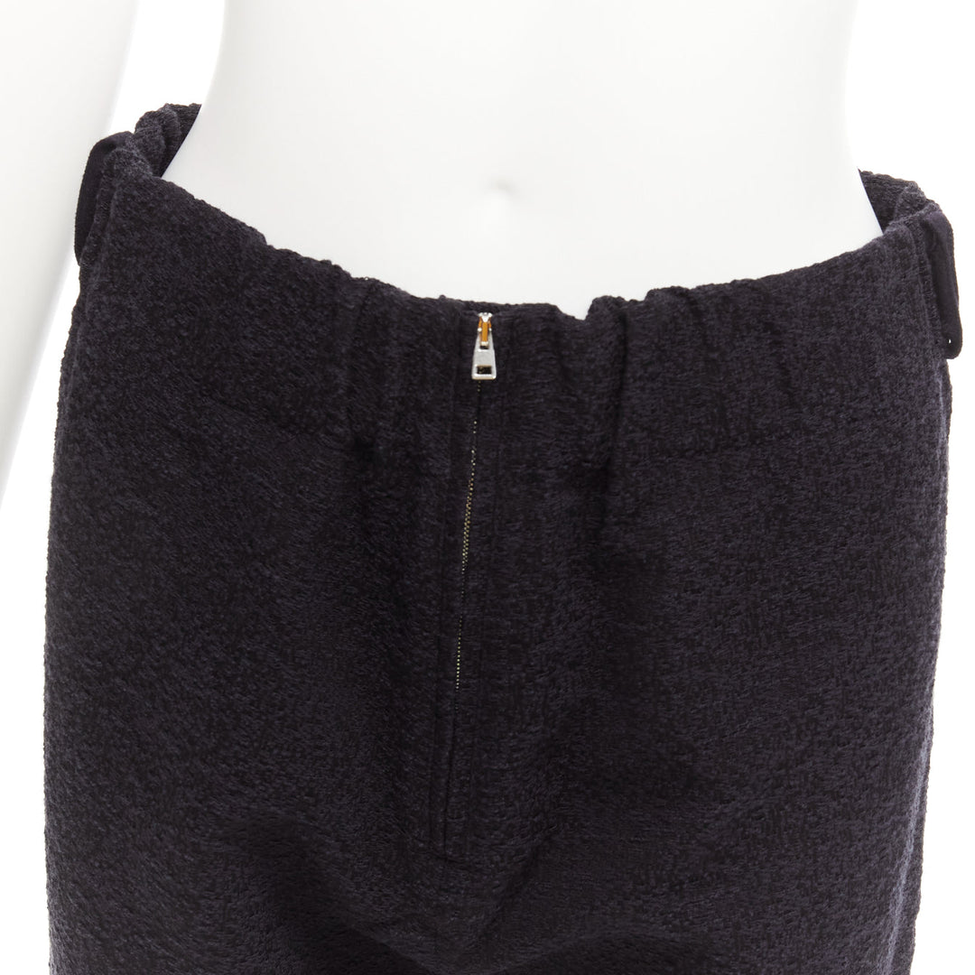 MARNI 2014 black cotton blend jacquard zip front tapered pants IT38 XS
