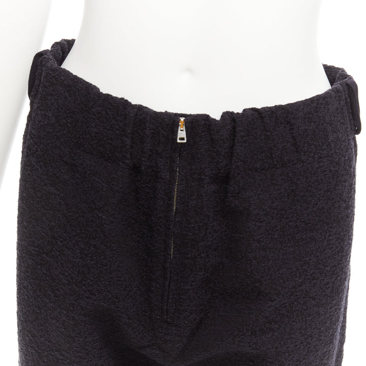 MARNI 2014 black cotton blend jacquard zip front tapered pants IT38 XS