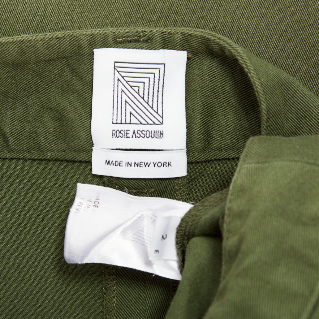 ROSIE ASSOULIN green eyelet lace weaved knee culotte pants US2 S