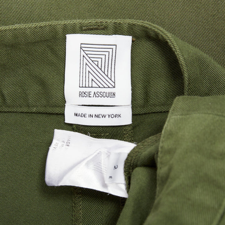 ROSIE ASSOULIN green eyelet lace weaved knee culotte pants US2 S