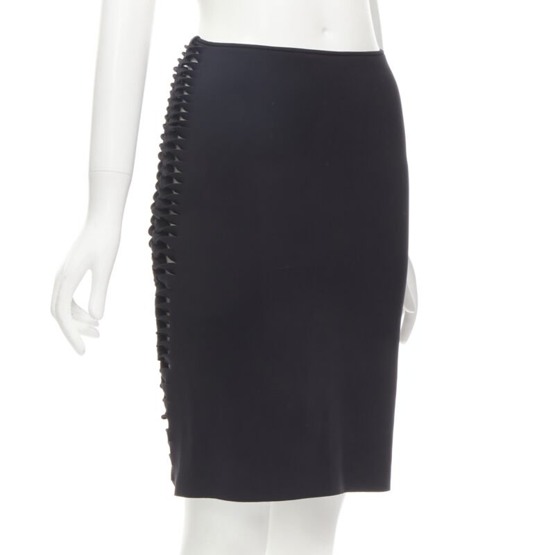 DION LEE black cut out braid knot detail pencil skirt AUS8 US4 S
