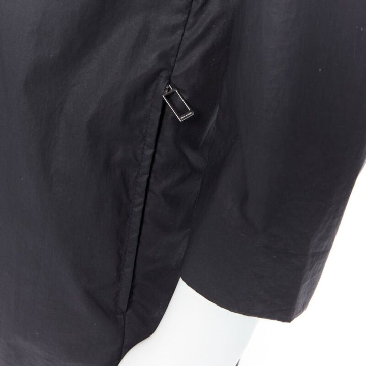 DIOR HOMME black hooded utilitarian drawstrings zipper windbreaker jacket