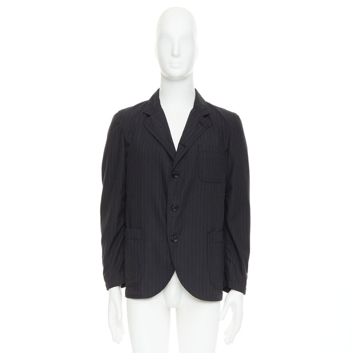 COMME DES GARCONS Homme Deux 2018 grey pinstriped pocketed blazer S