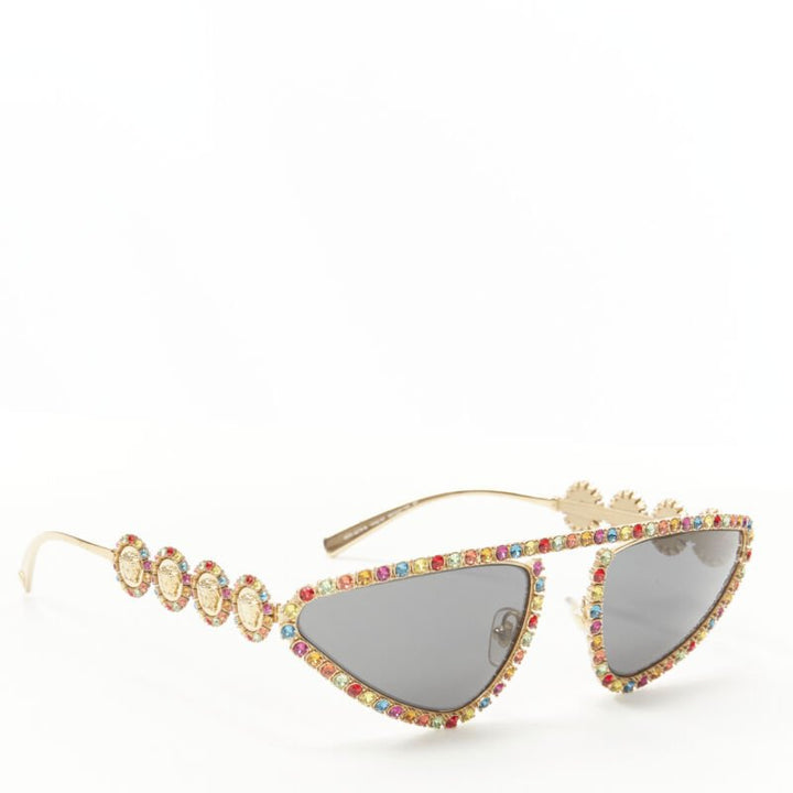 VERSACE 2019 Runway Signature Medusa rhinestone crystal sunglasses Rare