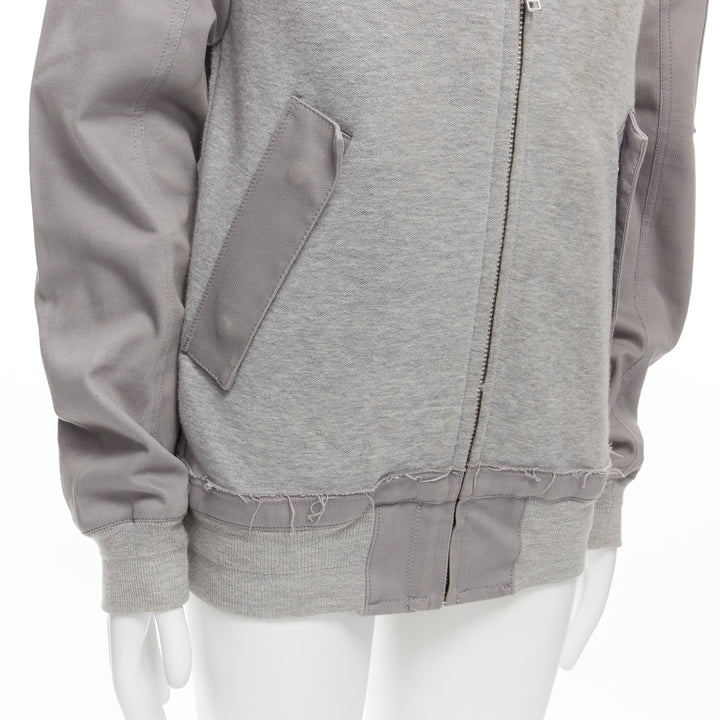 SACAI grey jersey contrast sleeves casual bomber jacket JP2 M