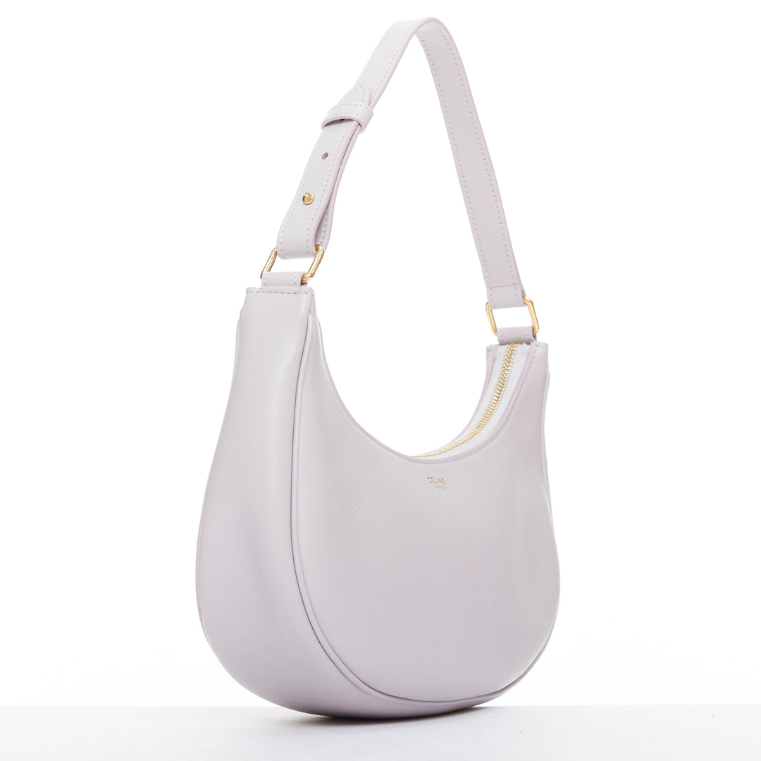 CELINE 2021 Ava lavender purple calfskin leather half moon shoulder bag