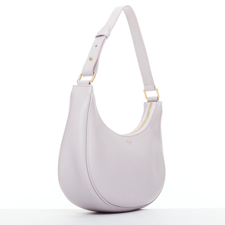 CELINE 2021 Ava lavender purple calfskin leather half moon shoulder bag