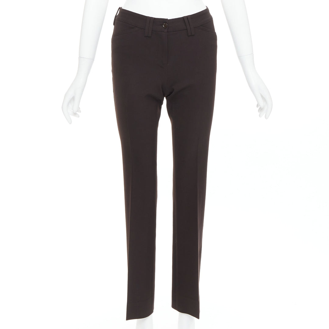 DOLCE GABBANA Vintage dark brown cropped pants IT36 XXS