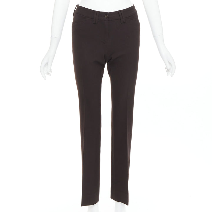 DOLCE GABBANA Vintage dark brown cropped pants IT36 XXS