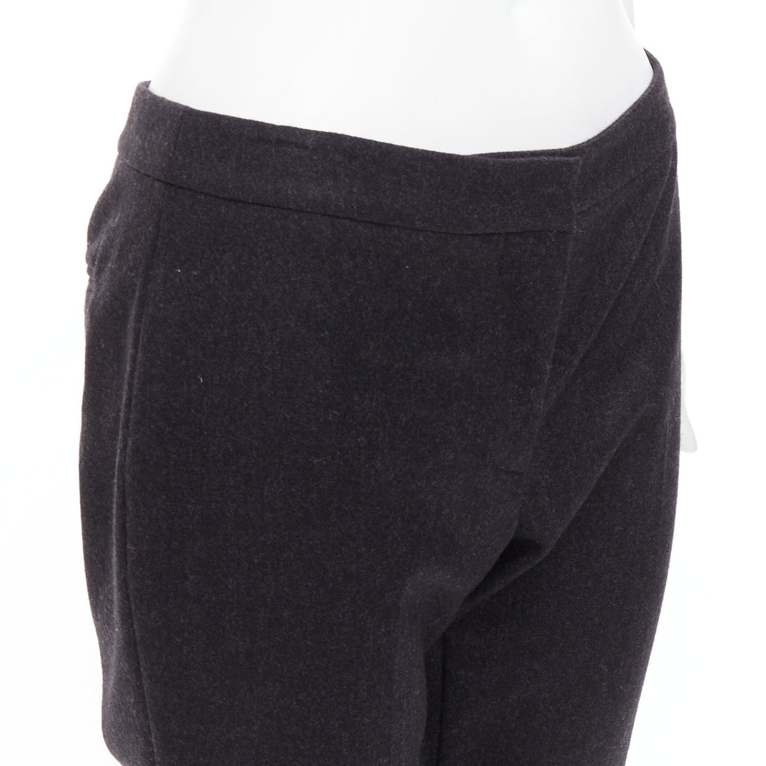 ALEXANDER MCQUEEN 2019 grey wool tapered bootcut pants IT38 XS