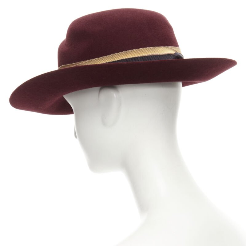 MAISON MICHEL Virginie Stick Cherry red bleach fight bondage fedora hat