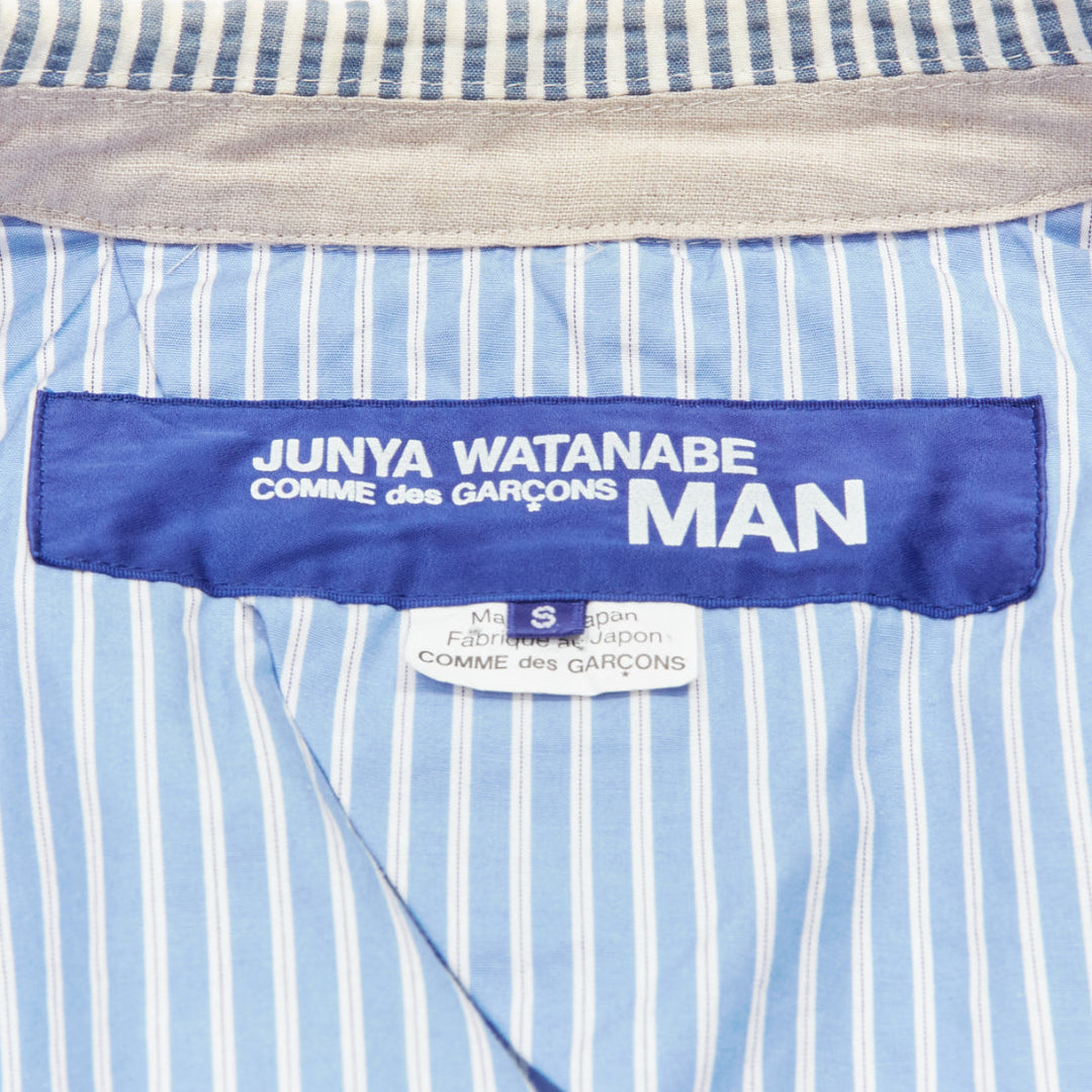 JUNYA WATANABE MAN 2013 blue white striped seersucker cotton blazer jacket S