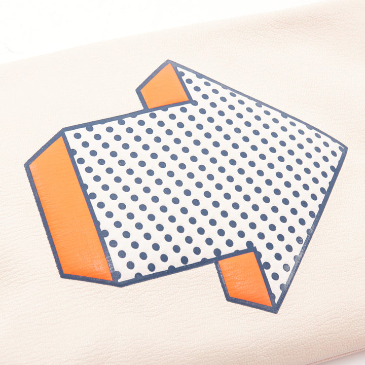 ANYA HINDMARCH 2015 Runway Arrow beige orange leather tassel pouch clutch bag