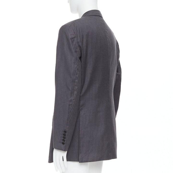 TOM FORD grey pinstripe hand stitched flap pockets blazer IT58 4XL