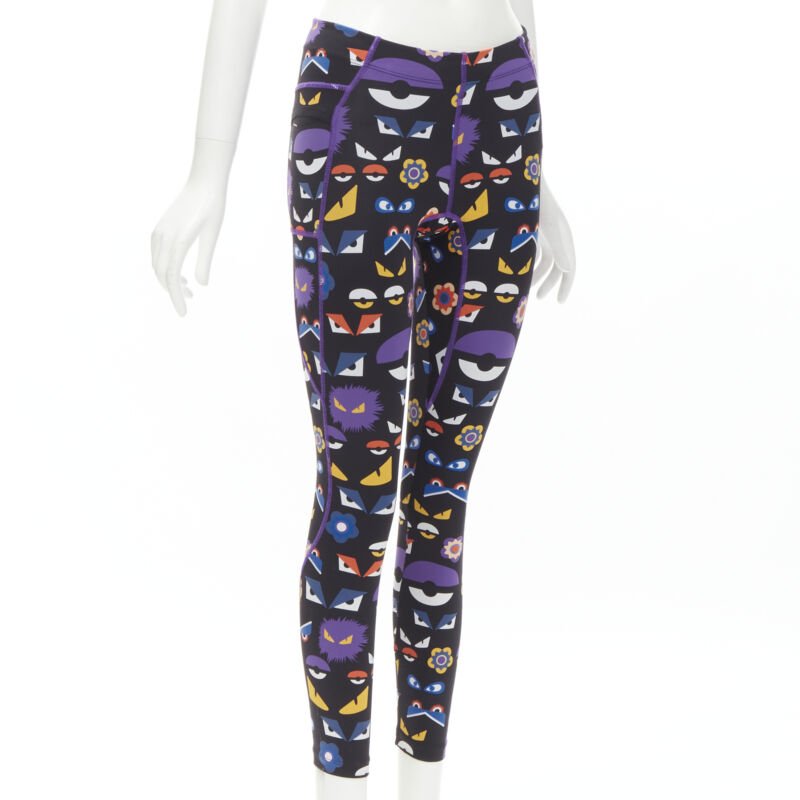 FNEDI Monster Bug Eye black graphic print Activewear leggings