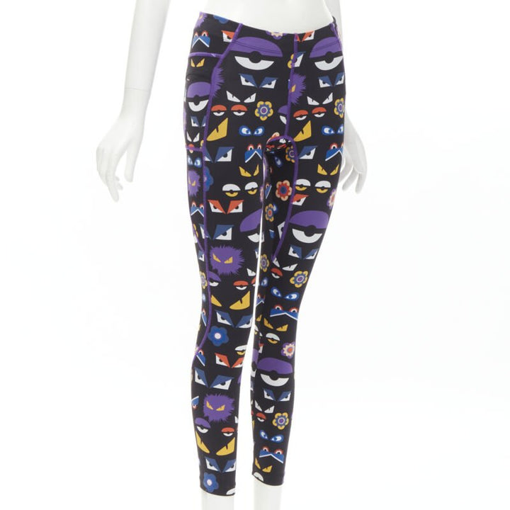 FNEDI Monster Bug Eye black graphic print Activewear leggings
