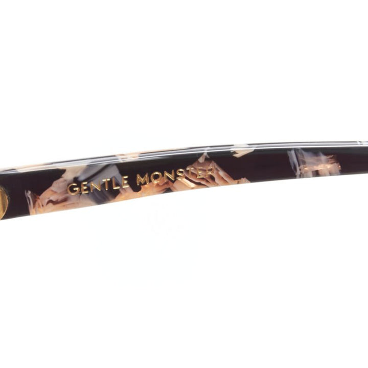 GENTLE MONSTER Moon Cut orange black acetate half frame sunglasses