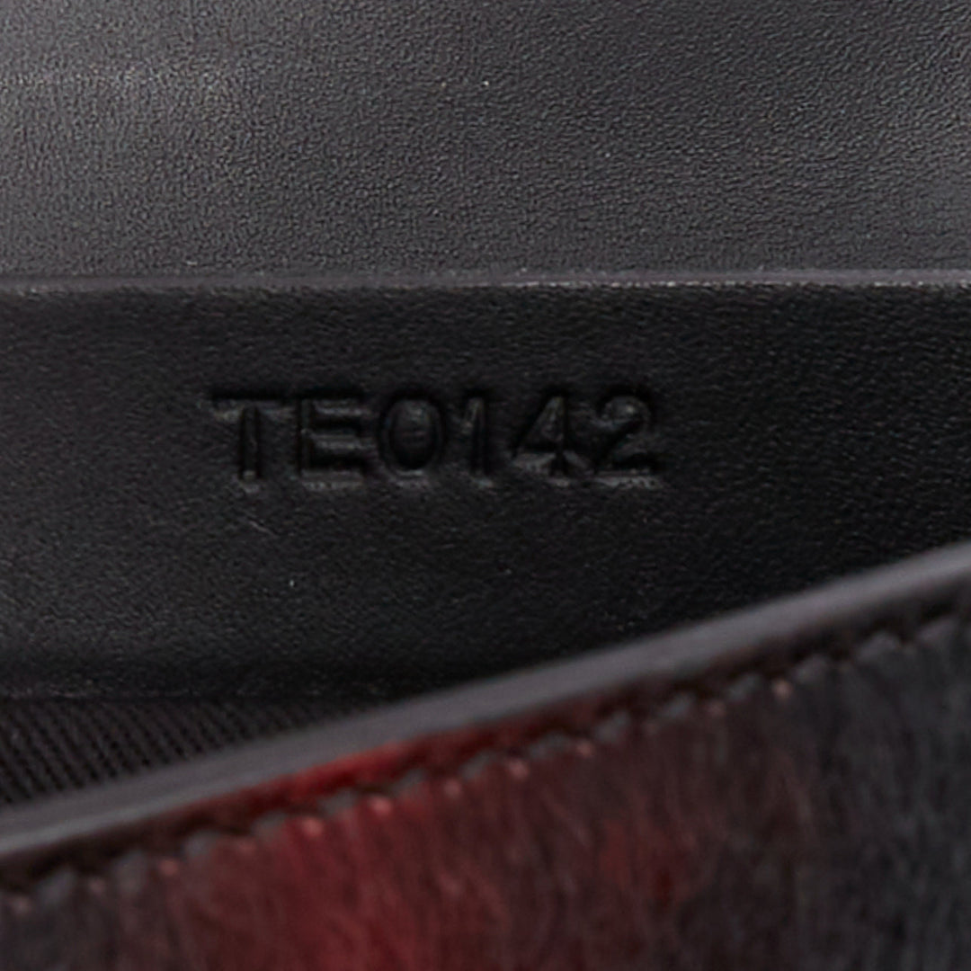 GIVENCHY Shark black red ponyhair gold turnlock foldover clutch bag