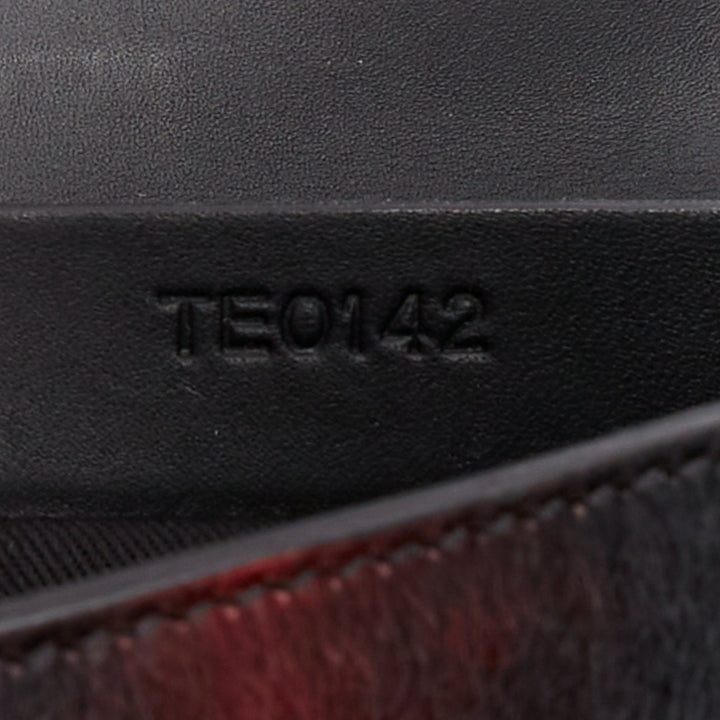 GIVENCHY Shark black red ponyhair gold turnlock foldover clutch bag