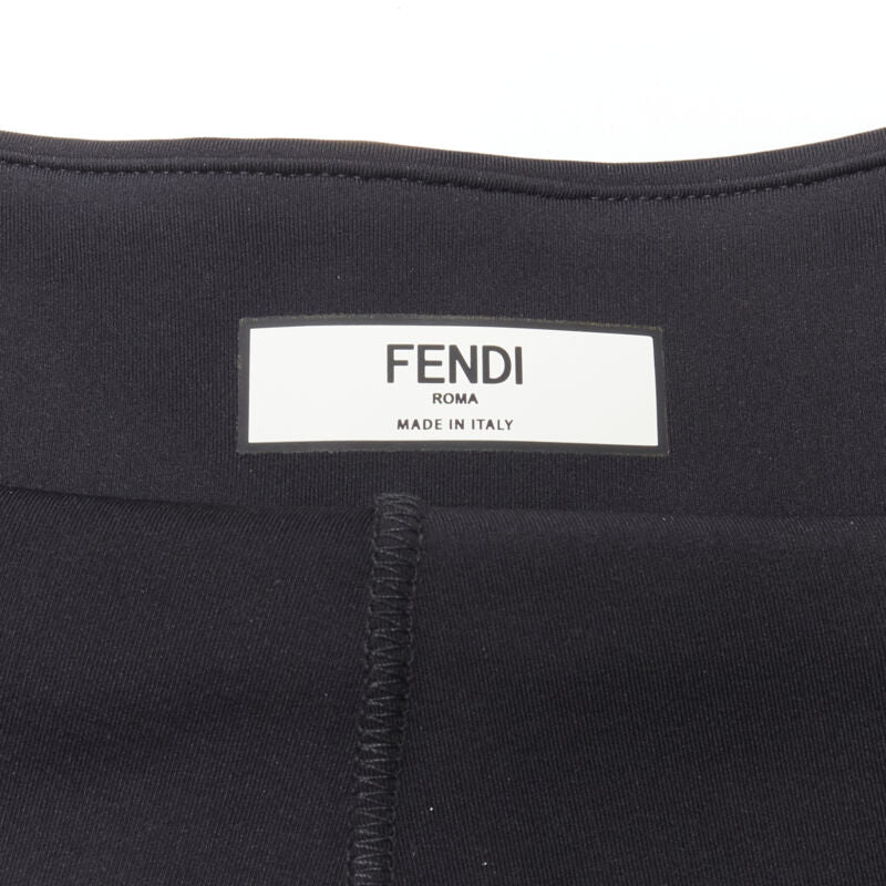 FENDI Activewear Karl Love black pink polka dot lined pleated skirt S