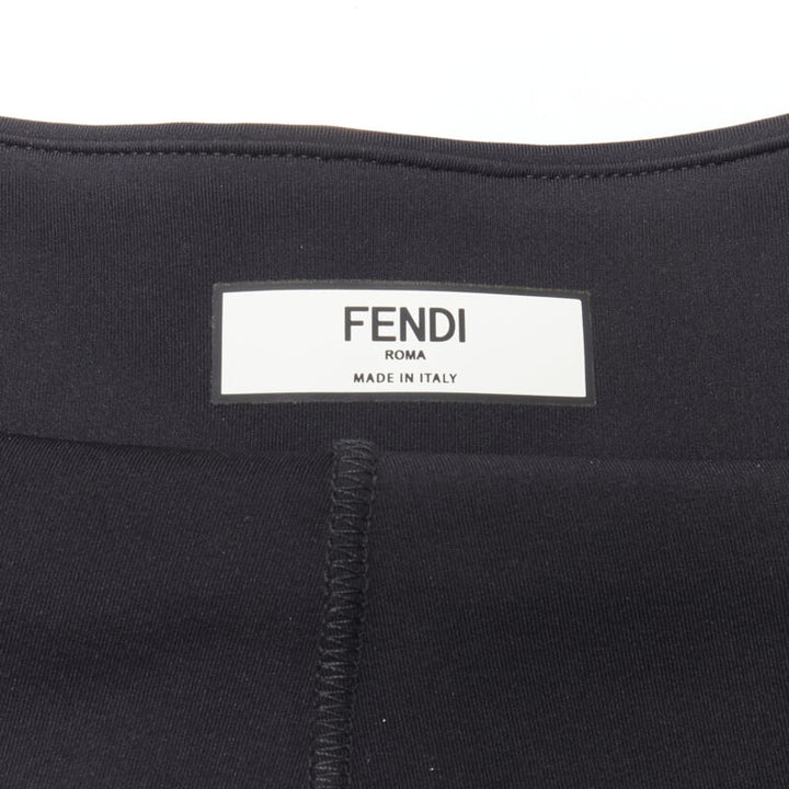 FENDI Activewear Karl Love black pink polka dot lined pleated skirt S