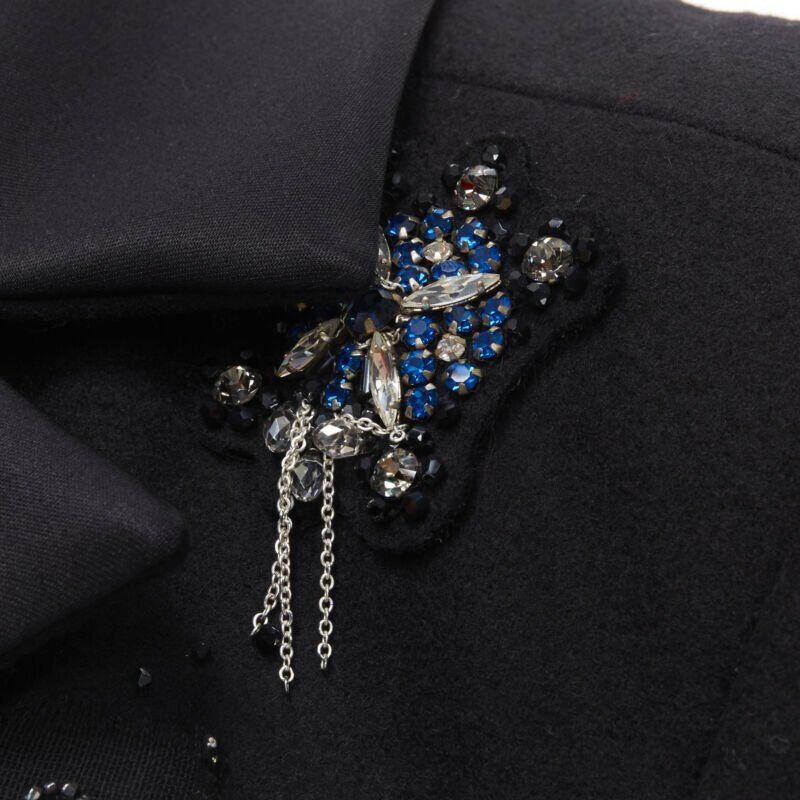 Runway CHANEL Paris London Metier D'art Lesage Punk cashmere coat FR40