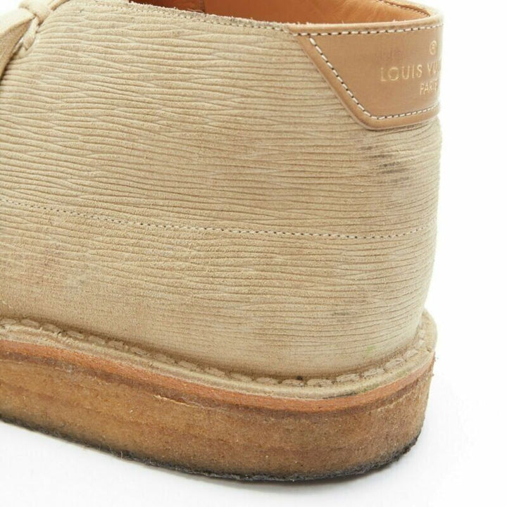 LOUIS VUITTON taupe sand epi suede crepe sole ankle desert boot UK5 EU39