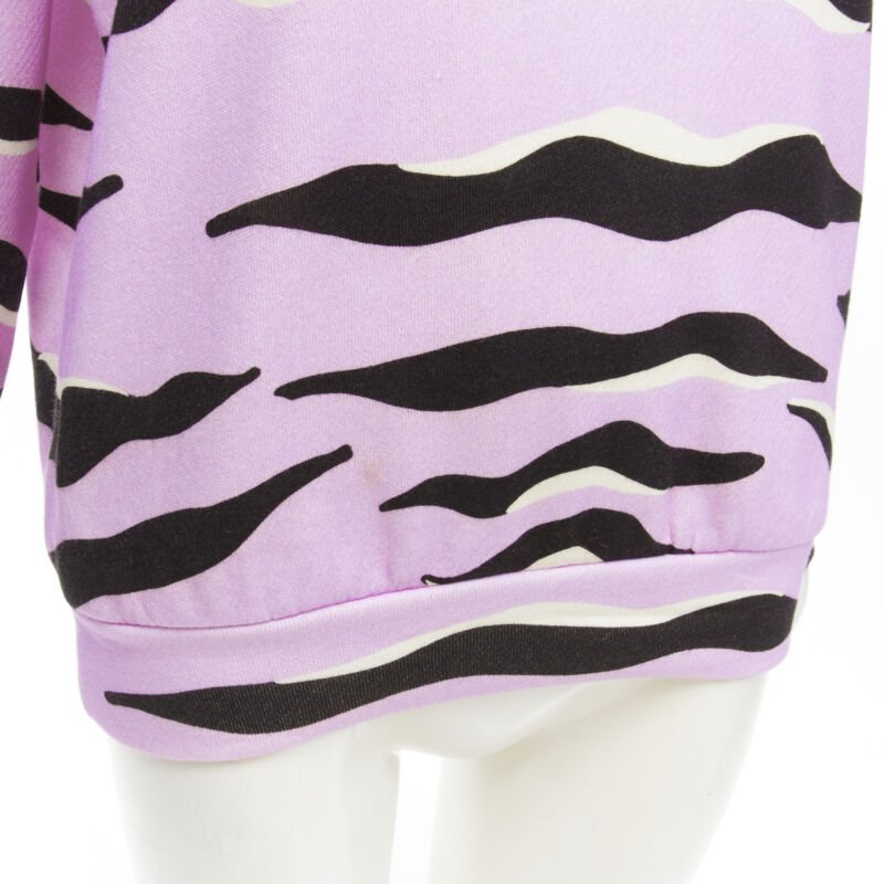 GUCCI TIGER 2022 purple cotton embroidery patch logo striped hoodie XXS