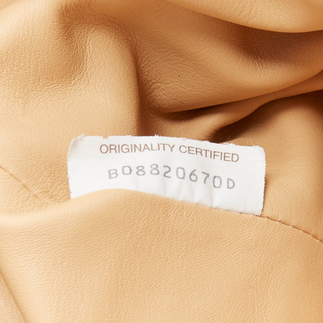 BOTTEGA VENETA The Pouch tan leather dumpling clutch bag