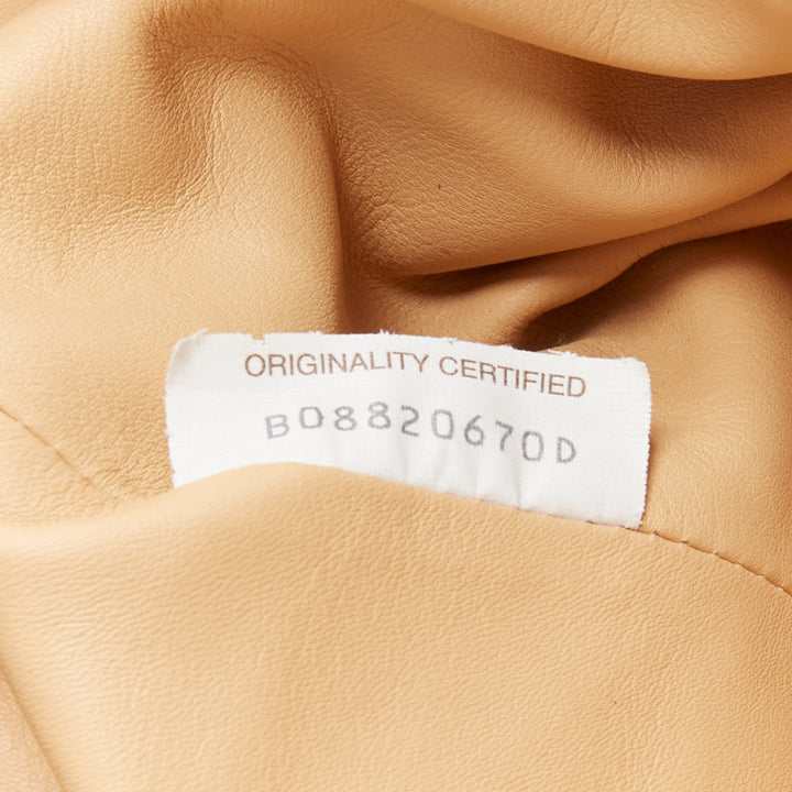 BOTTEGA VENETA The Pouch tan leather dumpling clutch bag