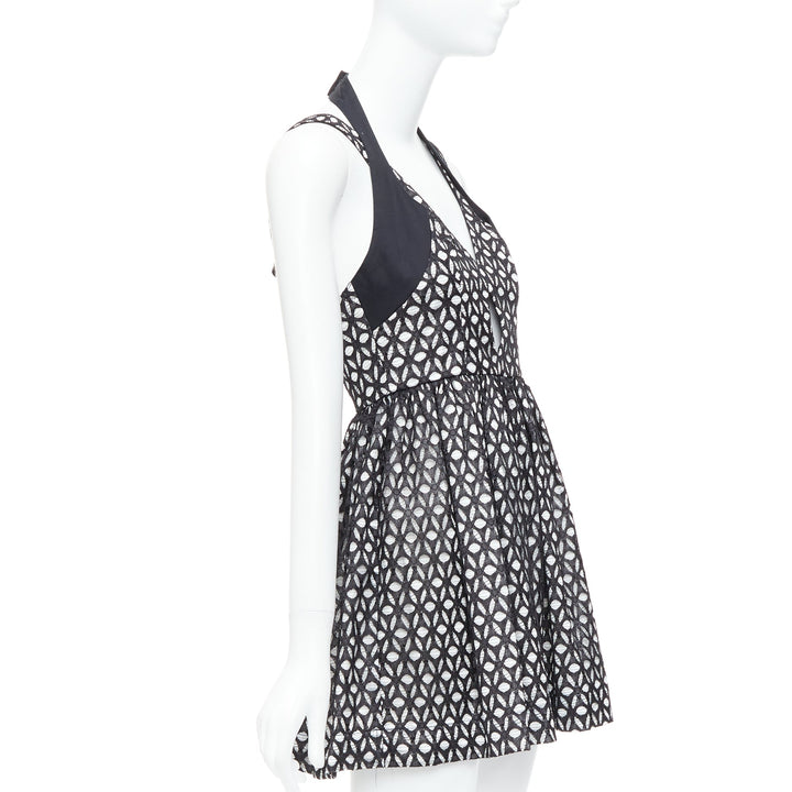 ALICE MCCALL Dust to Glory black eyelet overlay halter mini dress UK8 S