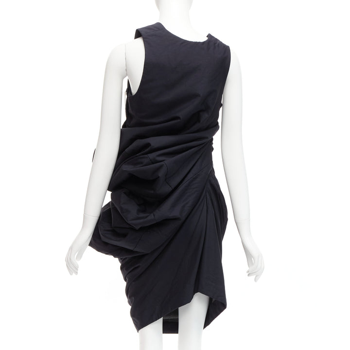 runway COMME DES GARCONS 1997 Lumps Bumps black circle cut asymmetric dress S